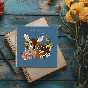 Wilde Blume Fawn Blue Notizbuch