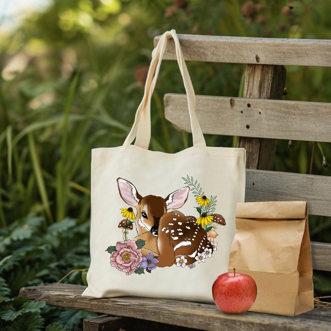 Wilde Blume Fawn Blue Tragetasche (Von Creator hochgeladen)