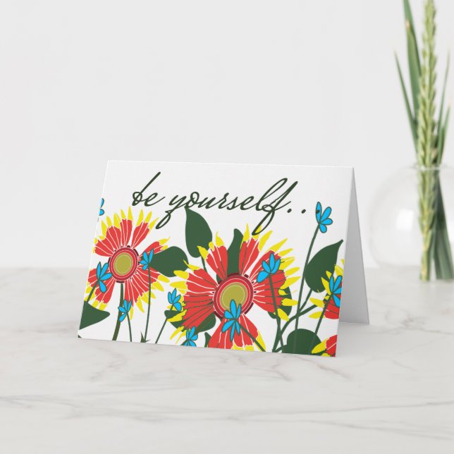 Wilde Blume für Courage Karte (Vorderseite)