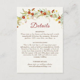 Wilde Blume Gelbe Marigold Foliage Hochzeit Begleitkarte