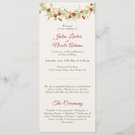 Wilde Blume Gelbe Marigold Foliage Hochzeit Programm