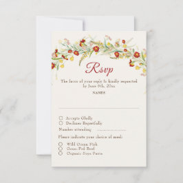 Wilde Blume Gelbe Marigold Foliage Hochzeit RSVP Karte