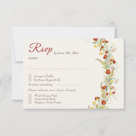 Wilde Blume Gelbe Marigold Foliage Hochzeit RSVP Karte