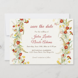 Wilde Blume Gelbe Marigold Foliage Hochzeit Save The Date