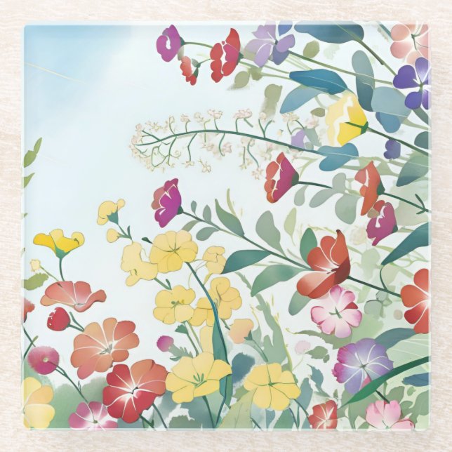 Wilde Blume Glasuntersetzer (Vorderseite)