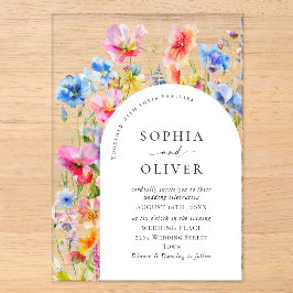 Wilde Blume Hochzeit im festlichen Bright Watercol Acryleinladungen