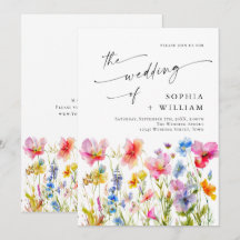 Wilde Blume Hochzeit im festlichen Bright Watercol