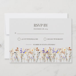 Wilde Blume Hochzeit-RSVP-Karte Einladung