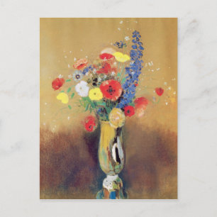 Wilde Blume in einer langhalsigen Vase, c.1912 Postkarte