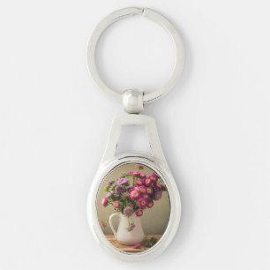 Wilde Blume in einer Vase-Schlüsselkette Schlüsselanhänger