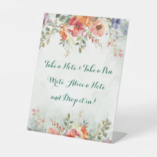 Wilde Blume Kartentisch Geburtstag oder Hochzeit s Sockelschild