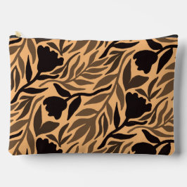 Wilde Blume Kaskade Black Brown & Mustard Yellow Zubehörtasche
