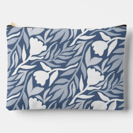 Wilde Blume Kaskade Weiß & Blau Zubehörtasche