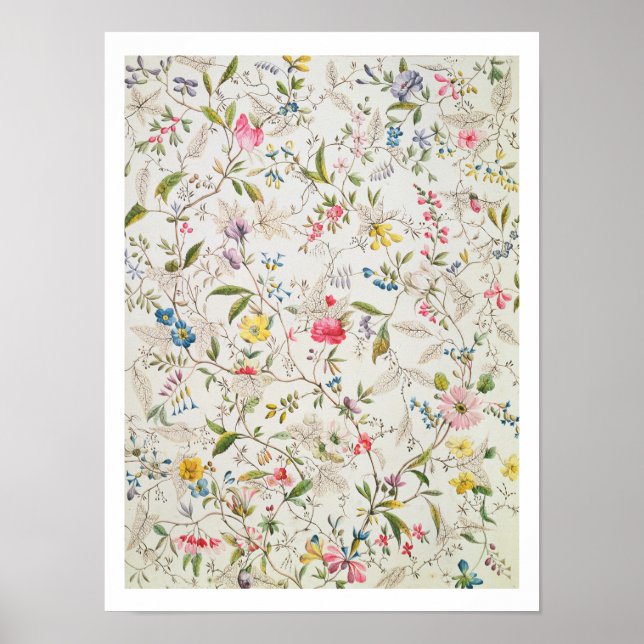 Wilde Blume, konstruiert für Seidenmaterial, c.179 Poster (Vorne)