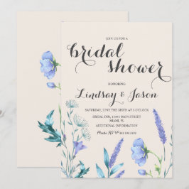 Wilde Blume Lavender und ElfenbeinBrautparty Einladung