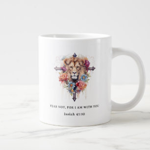 Wilde Blume Löwe Gottes Angst nicht Bibel Verse Jumbo-Tasse