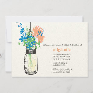 Wilde Blume & Mason Jar Brautparty Einladung