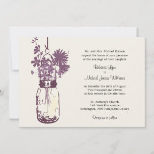 Wilde Blume & Mason Jar Hochzeitseinladungen Einladung