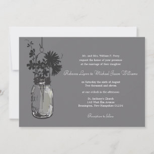 Wilde Blume & Mason Jar Hochzeitseinladungen Einladung