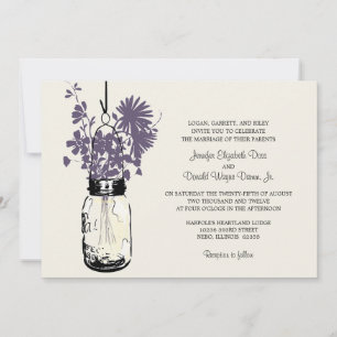 Wilde Blume & Mason Jar Hochzeitseinladungen Einladung
