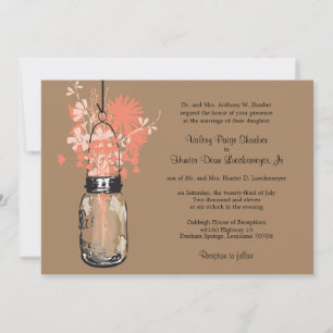 Wilde Blume & Mason Jar Hochzeitseinladungen Einladung