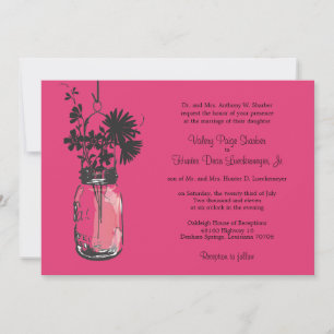 Wilde Blume & Mason Jar Hochzeitseinladungen Einladung
