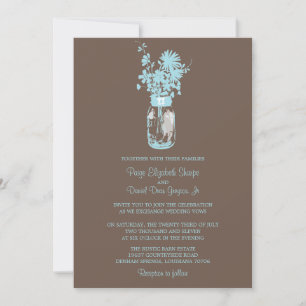 Wilde Blume & Mason Jar Hochzeitseinladungen Einladung