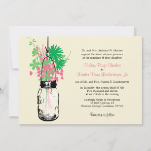 Wilde Blume & Mason Jar Hochzeitseinladungen Einladung