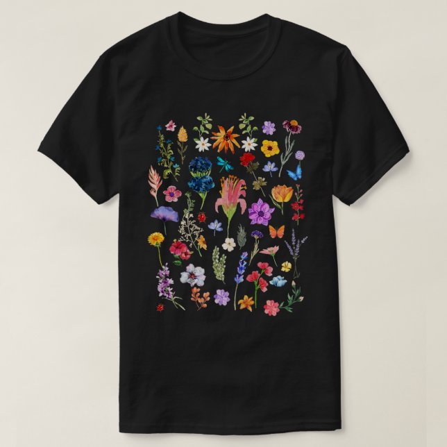 Wilde Blume Meadow Ästhetik T-Shirt (Design vorne)