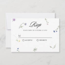 Wilde Blume minimalistisch elegant RSVP Karte