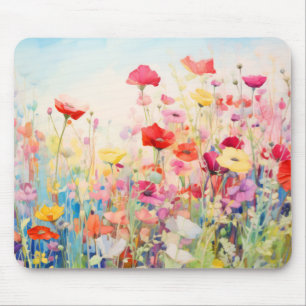 Wilde Blume Mohnkonzept Abstrakte Kunst Mousepad