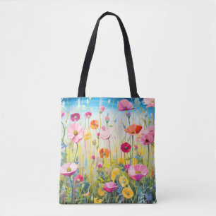 Wilde Blume Mohnkonzept Abstrakte Kunst Tasche