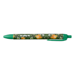 Wilde Blume: Orange White Pink Pen Kugelschreiber