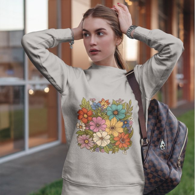 Wilde Blume Pastellfarben Botanische Sweatshirt (Von Creator hochgeladen)