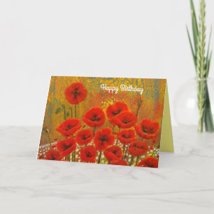 Wilde Blume Pfeffer und Molkereien Happy Birthday Karte