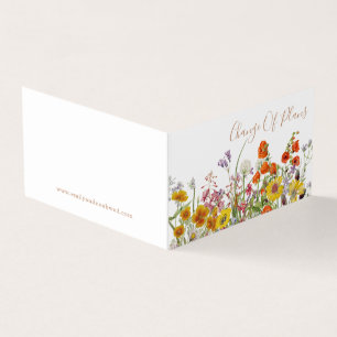 Wilde Blume - Pläne für Hochzeiten nach der Hochze Visitenkarten
