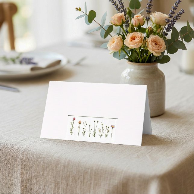 Wilde Blume Platzkarte (Wild flowers wedding name place card.)