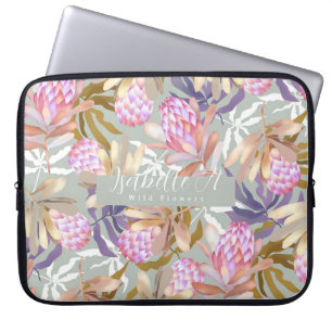 Wilde Blume Protea Gray Laptopschutzhülle