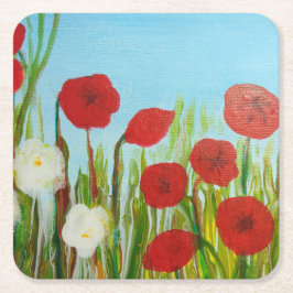Wilde Blume Rechteckiger Pappuntersetzer