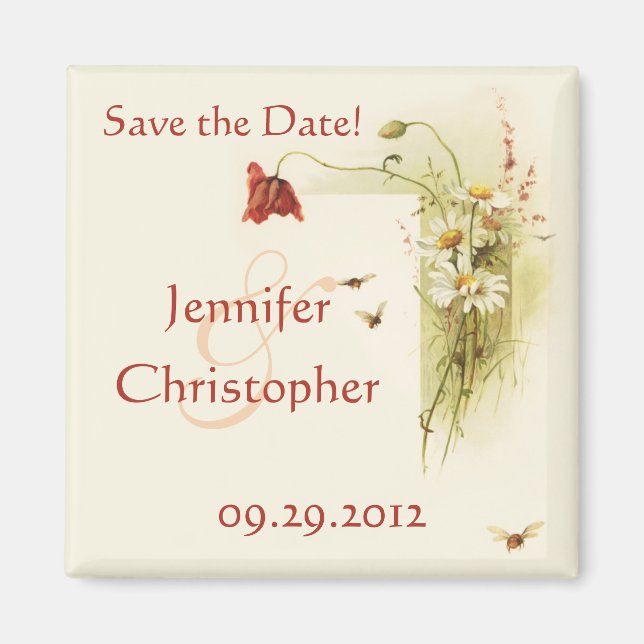 Wilde Blume Save the Date Magnet (Vorne)