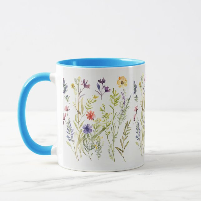 Wilde Blume. Schöne Anzeige Tasse (Links)