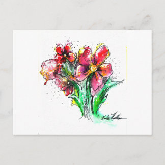 Wilde Blume Splash Postkarte