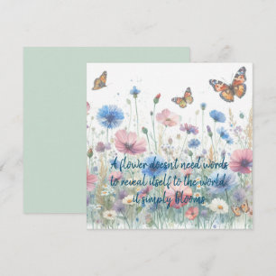 Wilde Blume und Angebotskarte