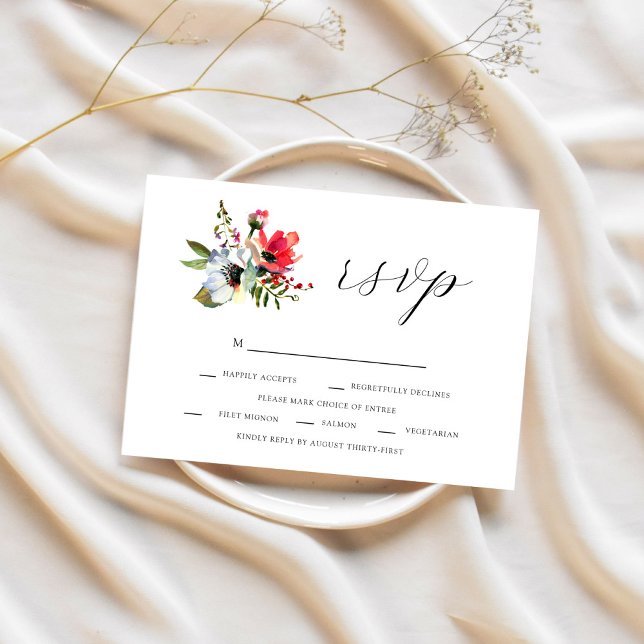 Wilde Blume und romanische UAWG RSVP Karte (Von Creator hochgeladen)