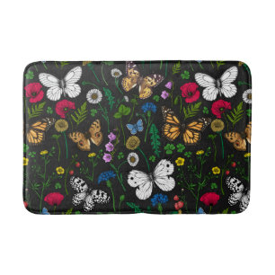 Wilde Blume und Schmetterlinge 2 Badematte