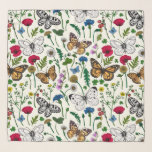 Wilde Blume und Schmetterlinge Schal<br><div class="desc">Handgemalte Sammlung von verschiedenen Schmetterlingen und wilden Blume.</div>