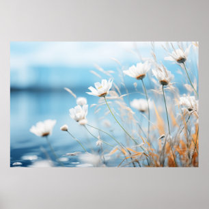 Wilde Blume Wasser Natursee Poster