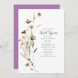 Wilde Blume Wasserfarbe Brautdusche Einladung