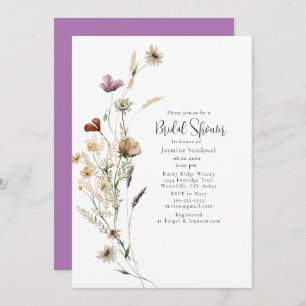 Wilde Blume Wasserfarbe Brautdusche Einladung