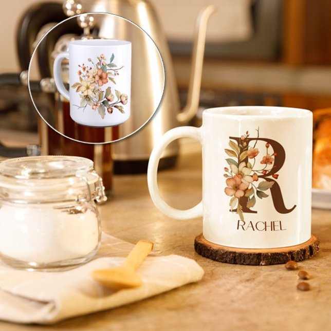 Wilde Blume Wasserfarbe erste R Kaffeetasse (Von Creator hochgeladen)